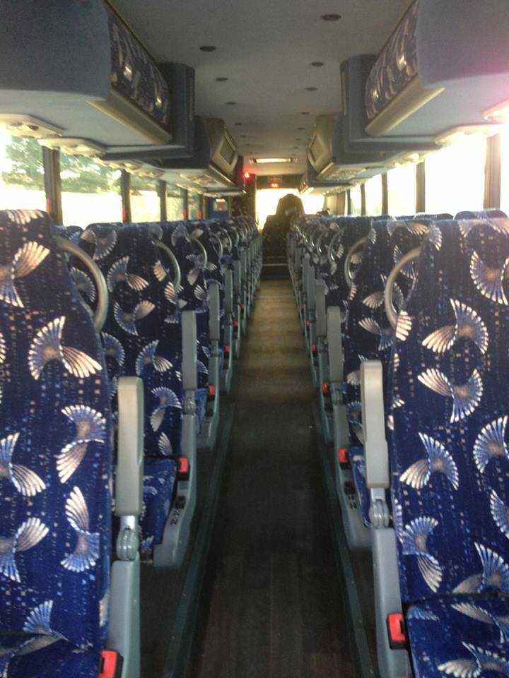 interior of charter bus